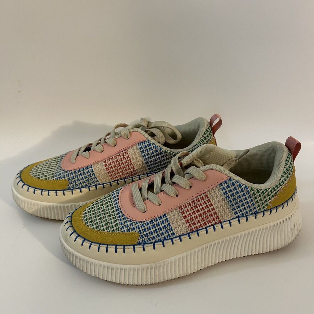 Nicole Miller New York BRITA Woven Mixed Media‎ Platform Sneakers Womens Size 8 - Picture 4 of 6